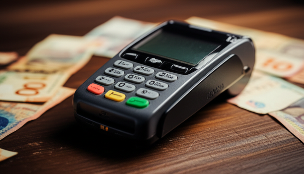 Generate a high-quality, relevant image prompt for an article about: Cashless: iKhokha’s Devastati